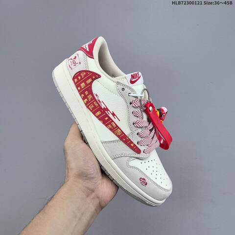 Nike Air Jordan 1 White Grey Red 36 45 Lifestyle - Unisex (BS-66907)