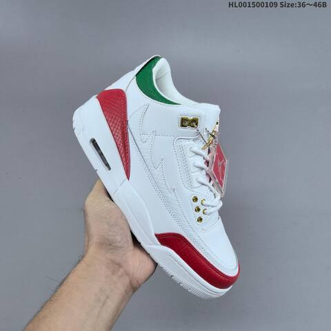 Jordan Air Jordan 3 Mexico El Vuelo White Red Green Gold EU 36-46 Basketball - Unisex (BS-67041)