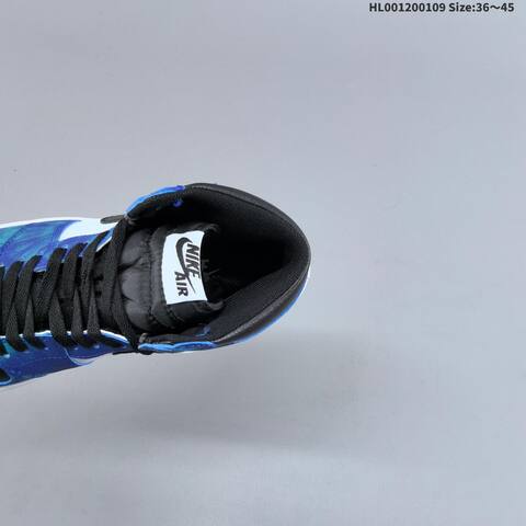 Nike Air Jordan 1 High OG Black Blue White Tie-dye 36 45 Basketball - Unisex BS-67039