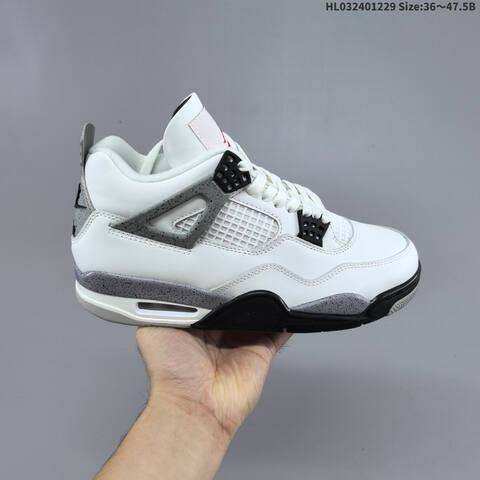 Jordan Air Jordan 4 Retro OG White Cement 36 47 5 Basketball - Unisex (BS-67196)