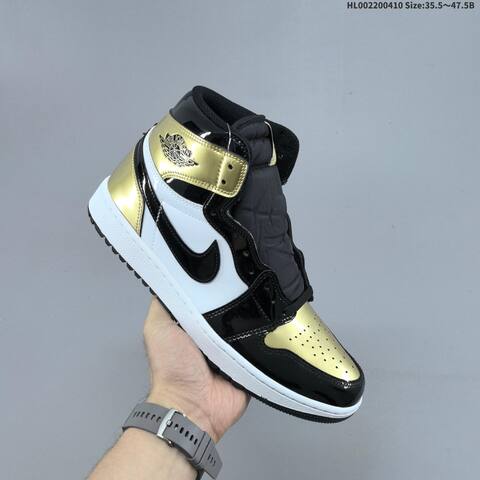 Jordan Air Jordan 1 High Golf Gold Toe Black White Metallic Gold 35 5-47 5 - Unisex BS-66259