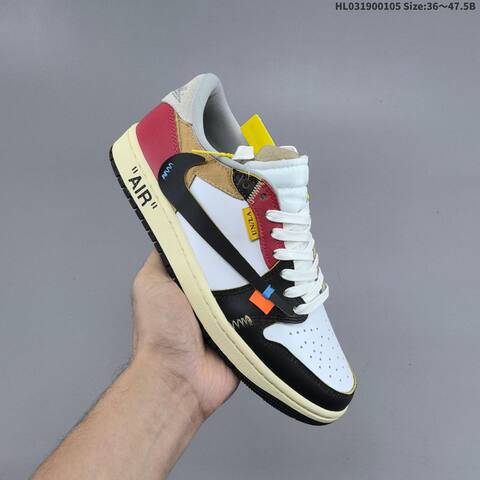 Jordan Air Jordan 1 Low x Travis Scott Reverse Mocha White Black Blue Red 36 47 5 Lifestyle - Unisex (BS-67108)