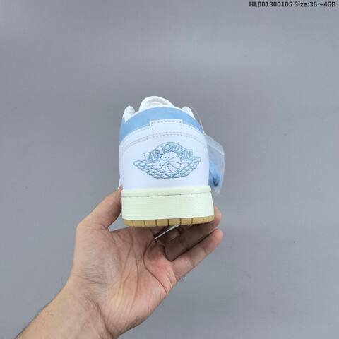 Jordan Air Jordan 1 Low Worn Blue White Light Blue 36 46B Basketball - Women's (BS-67102)