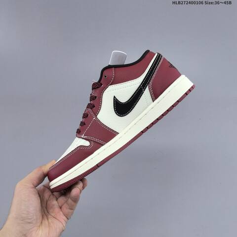 Jordan Air Jordan 1 Low Burgundy White Black EU 36-45 Lifestyle - Unisex (BS-67076)