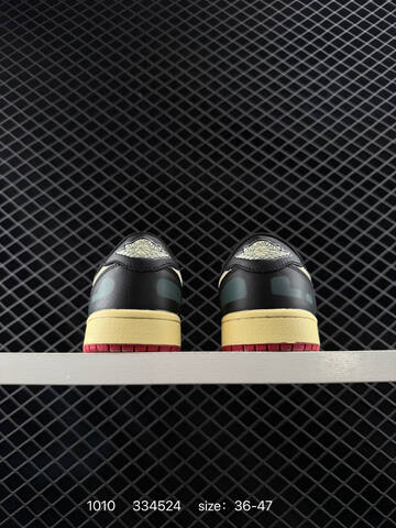 Jordan Air Jordan 1 Retro Low OG Black Pale Yellow Dark Green Red EU 36-47 Sneaker - Unisex BS-80550