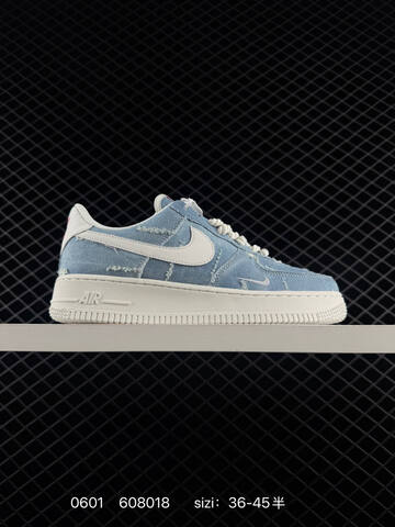 Nike Air Force 1 07 Low Black White Sail Light Blue Gum EU 36-45 Casual - Unisex (BS-71047)