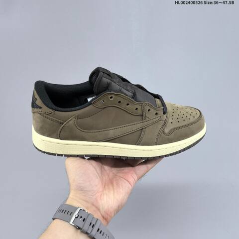 Jordan Air Jordan 1 Low Travis Scott Brown Black Cream 36 47 5B Lifestyle - Unisex (BS-65870)