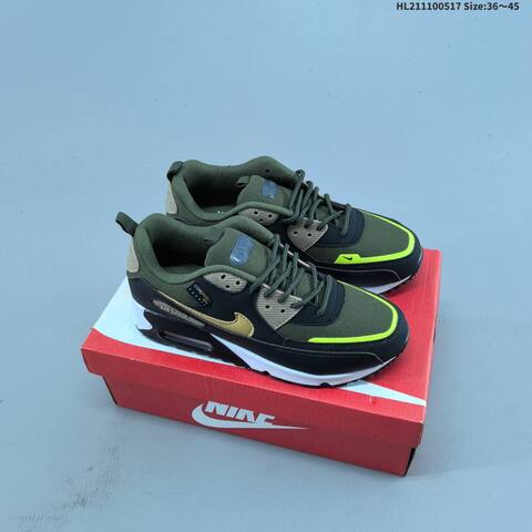 Nike Air Max 90 Black Olive Green White Neon Yellow EU 36-45 Sneaker - Unisex BS-60302