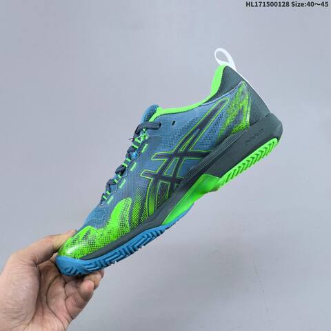 ASICS Court FF 4 Novak Blue Neon Green Dark Grey 40 To 45 Tennis Shoe Casual Sneakers - Men's (BS-69031)