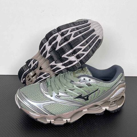 Mizuno Wave Prophecy D1 GA251102 Sage Green Silver Taupe Black Running Shoe Running Sneakers (BS-86774)