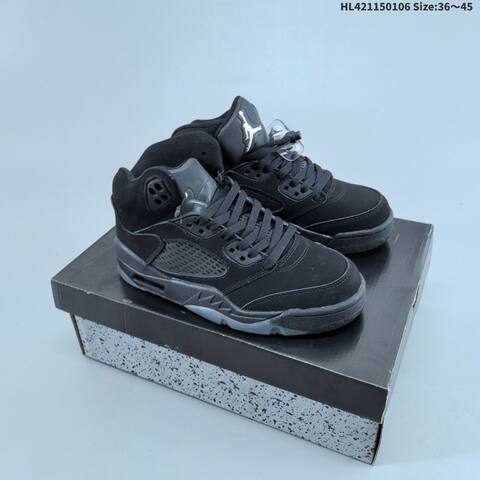 Jordan Air Jordan 5 Retro Black Wolf Grey 36 45 Basketball - Unisex (BS-67085)