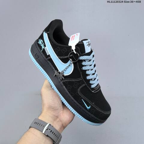 Nike Air Force 1 07 Black Light Blue White EU 36-45 Sneaker - Unisex BS-61141