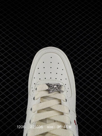 Nike Air Force 1 Low White Cream With Red Accents 36-45 Lifestyle - Unisex (BS-73829)