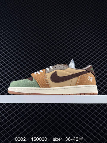 Jordan Air Jordan 1 Retro Low OG Voodoo Brown Tan Green White Gum EU 36-45 Sneaker - Unisex (BS-79727)