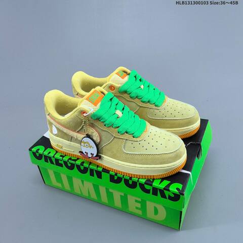 Nike Air Force 1 07 Low Oregon Ducks White Dark Green Bright Green Orange EU 36-45 Sneaker - Unisex BS-62262