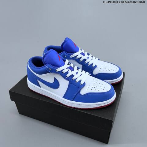 Jordan Air Jordan 1 Low Royal Blue White Red 36 46 Basketball - Unisex (BS-67216)