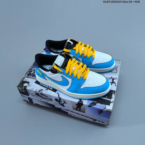 Jordan Air Jordan 1 Low White Black University Blue Varsity Red Yellow Purple EU 36-46 Lifestyle - Unisex (BS-65885)