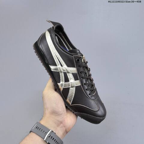 Onitsuka Tiger Mexico 66 SD Black Metallic Silver Dark Brown EU 36-45 Sneaker Casual Sneakers - Unisex (BS-68979)