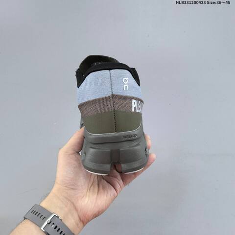 On Cloudmonster 2 Pleasures Mist Grey Olive Silver Black EU 36-45 Running Shoe Running Sneakers - Unisex (BS-69584)