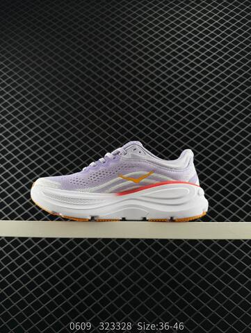 HOKA ONE ONE Bondi 9 Light Purple White Orange Red EU 36-46 Running Shoe Running Sneakers - Unisex (BS-86616)