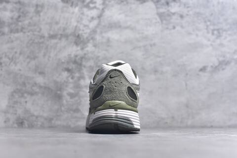Nike P-6000 White Olive Green Dark Grey Orange Running Shoe (BS-59672)