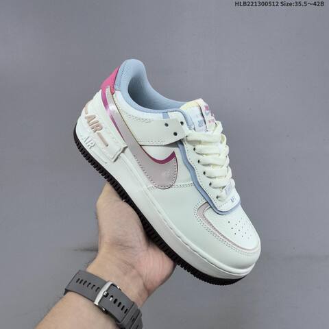 Nike WMNS Air Force 1 Shadow Off White Light Blue Pink Dark Brown EU 35 5-42 Sneaker - Unisex BS-60394