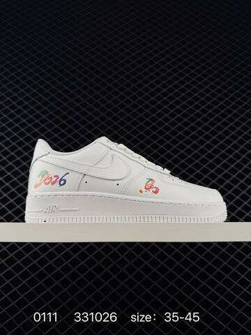 Nike Air Force 1 07 Low White With Multicolor Embroidery 35-45 Lifestyle - Unisex (BS-73190)