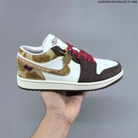Jordan Air Jordan 1 Low Year Of The Horse White Brown Tan Red 35 5-46 Lifestyle - Unisex (BS-67183)