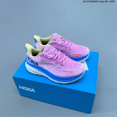 HOKA ONE ONE Clifton 9 Light Grey White Black EU 36-47 Running Shoe Running Sneakers - Unisex (BS-69364)
