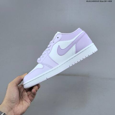Jordan Air Jordan 1 Low Black White Grey Pink And White Lilac EU 36-46 Casual - Unisex (BS-65928)