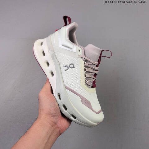 On Cloudnova X White Beige Burgundy EU 36-45 Running Shoe Running Sneakers - Unisex (BS-69744)