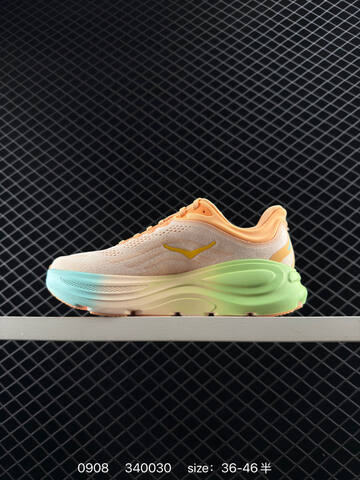 HOKA ONE ONE Bondi 9 Peach Light Orange Lime Green Light Blue EU 36-46 Running Shoe Running Sneakers - Unisex (BS-86456)