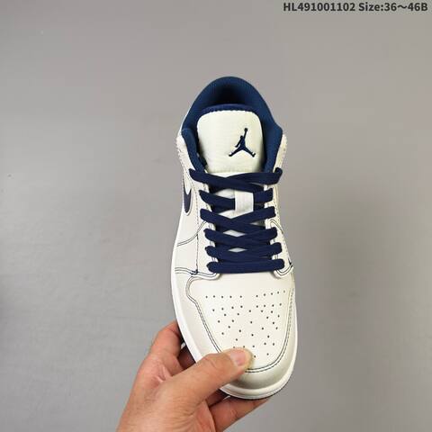 Jordan Air Jordan 1 Low White Navy EU 36-46 Casual - Unisex (BS-63929)