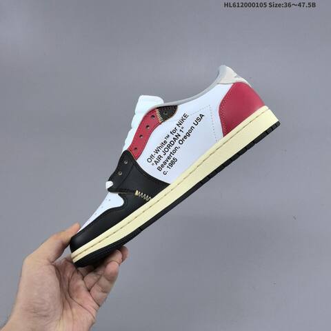 Nike Air Jordan 1 Low x Travis Scott Reverse Mocha White Black Red Khaki 36 47 5 Lifestyle - Unisex (BS-67092)