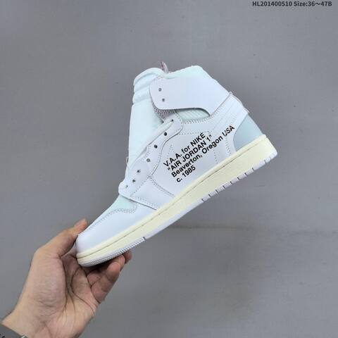 Nike Air Jordan 1 Retro High OG x Off-White UNC White Light Blue Grey 36 47B Basketball - Women's (BS-66005)