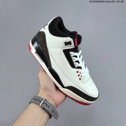 Jordan Air Jordan 3 OG White Black Red 36-47 5 Basketball - Unisex BS-65827