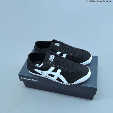 Onitsuka Tiger Mexico 66 Paraty Slip On Black White And Blue White EU 36 To 45 Sneaker Casual Sneakers - Unisex (BS-68876)