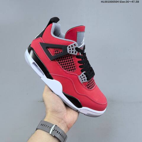 Jordan Air Jordan 4 Retro Toro Bravo Red Black White 36 47 5 Basketball - Unisex BS-66051