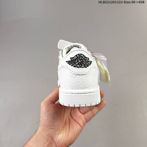 Louis Vuitton Air Jordan 1 x Travis Scott DIY White Grey Orange EU 36-45 Casual - Unisex (BS-63184)