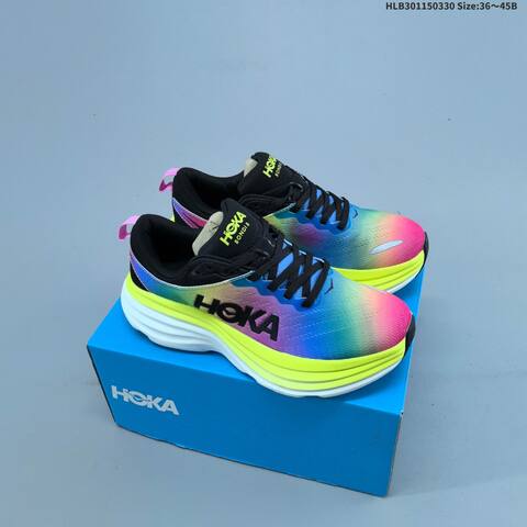 HOKA ONE ONE Bondi 8 Red Navy Yellow White Cyan EU 36-45 Running Shoe Running Sneakers - Unisex (BS-69367)