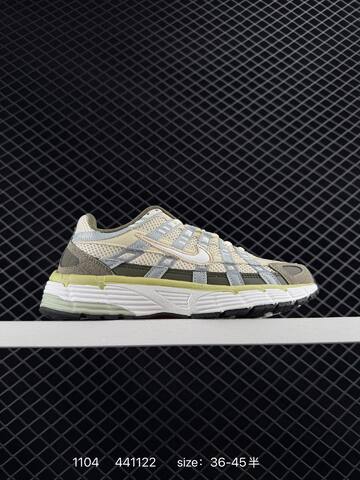 Nike P-6000 Beige Gray Olive With White And Lime Accents EU 36-45 Running - Unisex (BS-74378)