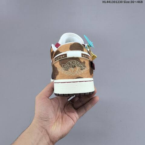 Jordan Air Jordan 1 Low Year Of The Horse White Brown Gold Burgundy EU 36-46 Basketball - Unisex (BS-67188)