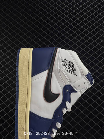 Jordan Air Jordan 1 Retro High OG White Navy Black Pale Yellow EU 36-45 Basketball Shoe - Unisex (BS-81048)