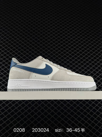 Nike Air Force 1 Low Light Grey White Blue EU 36-45 5 Lifestyle - Unisex (BS-72793)