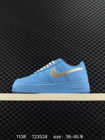 Nike Air Force 1 07 Light Blue White Silver EU 36-45 Lifestyle - Unisex (BS-74314)