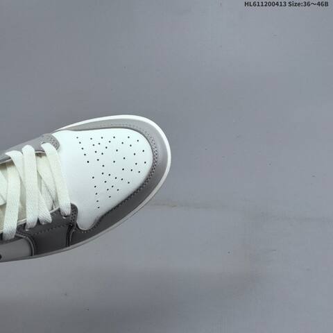 Jordan Air Jordan 1 Low Sail Grey White Red 36 46B Casual - Women's (BS-66205)