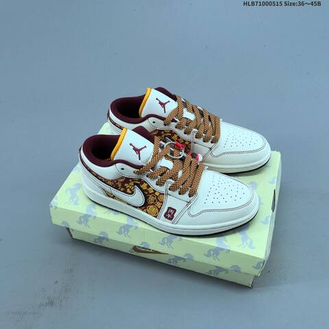 Nike Air Jordan 1 Low White Gray Red Gold Brown EU 36-45 Basketball - Unisex (BS-65964)