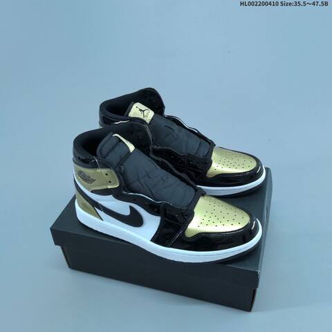 Jordan Air Jordan 1 High Golf Gold Toe Black White Metallic Gold 35 5-47 5 - Unisex (BS-66259)