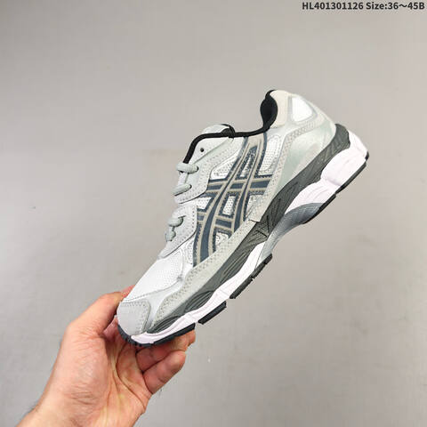 ASICS GEL-NYC AHAR 1203A571-100 Silver White Dark Grey Black Red EU 36-45 Running Shoe Running Sneakers - Unisex (BS-69226)