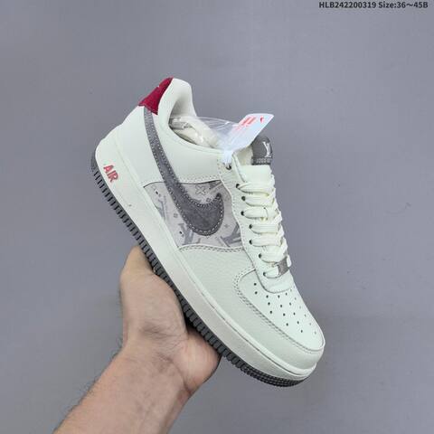 Nike Air Force 1 07 LV8 HS6188-134 Off White Grey Red EU 36-45 Skate Shoe - Unisex BS-61245
